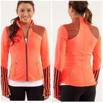 Lululemon  Forme Classic Stripe Light Flare Inkwell Neon Orange Athletic Jacket 6 Photo 1