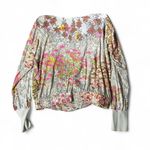 Anthropologie R71990T Floral Print Wrap Blouse Long Sleeve Rayon Size Medium Photo 1