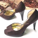 BCBGMAXAZRIA BCB Girls Brown Fabric Heels 10 Photo 0