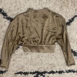 ZARA Open Back Long Sleeve Cropped Blouse Photo 0