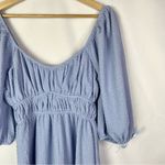 Boutique  Dee Elly Light Blue Ruffle Peasant Long Sleeve Mini Dress S Photo 2