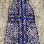 J Jill Dress Paisley Print Colorblock Sleeveless 100% Rayon Side Pockets Medium Photo 0