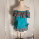 Jade Melody Tam Embroidered Cotton Tank Top Blouse Women’s Size M Blue Size M Photo 7