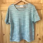 Alfred Dunner  textured metallic pastel floral knit top size large Photo 1
