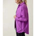 Athleta Quiet Luxury Oversized Button-Up Shirt Medium Purple Performance Travel Photo 1