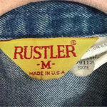 Rustler Vintage‎  Jacket Medium Wash Boxy Crop Denim Trucker Jean Womens Medium Photo 5