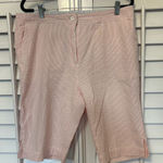 Weatherproof  Pink And White Stripe‎ Seersucker Bermuda Shorts Size 10 Photo 0