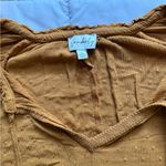 Wonderly  Mustard Yellow Textured V-Neck Top Size XL With Tassels Photo 2