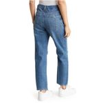 Good American  High Rise Distressed Straight Denim Jeans Blue Size 26/2 NEW Photo 1