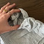 Striped White and Blue Tie Women's Shorts Gray Photo 1