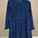 Dress Forum Women’s blue long sleeve floral button front swing dress Photo 1