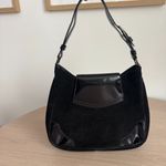 A. Testoni Suede And Patent Leather Black Shoulder Bag Photo 11