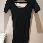 Aritzia Wilfred Black Bodycon Dress Cut Out Back Mini Short Sleeve Size Medium Photo 0