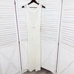 Almost Famous Almost Famous Sheer Crochet Open Back Beach Swim Cover Maxi Dress Cream Medium Photo 8