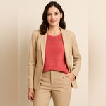 Croft & Barrow Women’s Large Pink Coral Textured Knit Short Sleeve Casual Top Photo 5