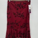 Exact Change Y2K Red Floral Midi Skirt Size M NWT Deadstock Vampire Whimsigoth Size M Photo 0