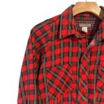 Urban Renewal Plaid Flannel Shirt Womens Small Red Long Sleeve Button Up Top Photo 1
