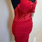 NWT Bodycon Red halter top corset dress Size M Photo 2