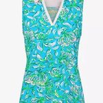 Lilly Pulitzer  Imara Floral Pique Sleeveless Polo Shirt sz xs Photo 0