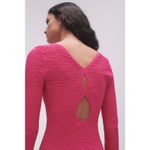 Aje Hot Pink Echo Bubble Textured Midi Dress Long Sleeve Size S Photo 2