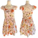Band of Gypsies Lottie & Holly B.O.G. COLLECTIVE Floral Dress Blush Pink Rust Ruffle Mini Photo 0