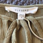 Pleione Olive Green Drawstring Waist Tunic Relaxed Fit Lightweight Blouse Small Photo 6