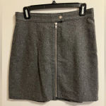 Madewell Wool Blend Zip Front Mini Skirt Grey Womens size 4 Photo 2