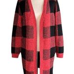 Monteau  Buffalo Check Cardigan with Pockets Photo 0
