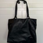 Simply Vera Faux Leather Sleek Black Tote Shoulder Bag Photo 3