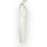 Michelle Mason Midi Dress Women's 2 Off White Gown Halter Sleeveless Open Back Photo 5