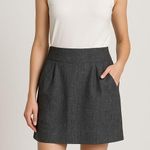 Theory  Gray Wool Blend High Waist Mini Skirt Photo 0