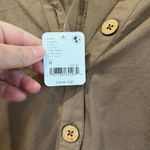 Free People Leyla Romper NWT Size M Linen Cotton Blend Tan Beachy Oversized Photo 8