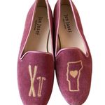 Jon Josef Womens Pink Velvet Vermont Ski Smoking Flat Gatsby Loafers Size 6 RARE Photo 0
