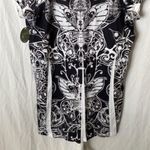 One World  Beach Monarch Butterfly Patterned Coverup- Hood- Drawstring waist- S Photo 12