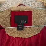 a.n.a  red quilted parka with fur trimmed hood. Photo 8
