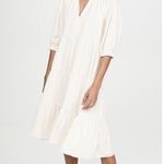 Amanda Uprichard  Saffron Dress 3/4 Sleeve Ruffle Tiered Midi white xs Photo 0