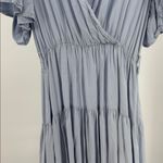 Petal and Pup Barker Light Blue Midi Dress tiered chambray flutter sleeve M flirty Photo 8