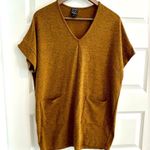 Clara Sun Woo V Neck Tunic Top Mustard Yellow Black Heather Size S Photo 0