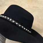 Adrienne Vittadini  Black Hat with Pearl Accents Photo 5