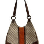 Liz Claiborne Vintage  Villager Monogram Shoulder Bag Brown Tan 12x12x3 Photo 0