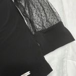 Calvin Klein  Black Top with Sheer Sleeves Photo 7