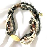 NOS Vintage 1950's SOPHIA ORIGINALS Gray/Ivory Layered Beaded Statement Necklace Gray Photo 1