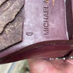 Michael Kors  Tall Knee High Shiny Maroon Rain Boots Logo Womens Size 6 Photo 2