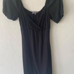 Missguided black short puffy mesh sleeve mini dress Photo 4