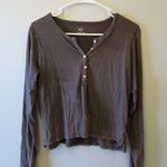 Aerie Henley Cropped Long Sleeve Photo 0