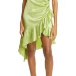 Cinq a Sept 100% Silk Petunya Ruffle Silk Dress in Prickly Pear 6 New with tags! Green Photo 10