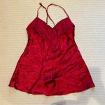 Red Lace Trim Slip Dress Size L Photo 2