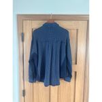 Aerie LumberJane Waffle Shirt Oversized Button Up Navy Blue Women’s size Small Photo 6