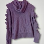 Grey Cut Out Sleeve Hoodie Gray Size M Photo 1