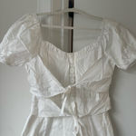 ZARA White Lace Puff Sleeve Mini Dress Photo 3